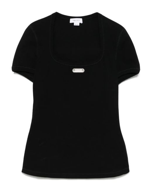 Alexander McQueen Black Logo-Plaque T-Shirt