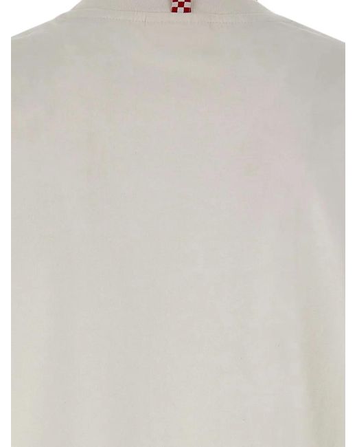 Mc2 Saint Barth White Aspetta Spera-Embroidered Cotton T-Shirt for men