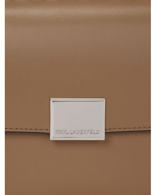 Karl Lagerfeld Brown K/forever Leather Crossbody Bag