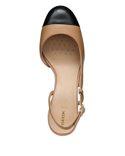 Geox Natural 65Mm Slingback Block-Heel Pumps