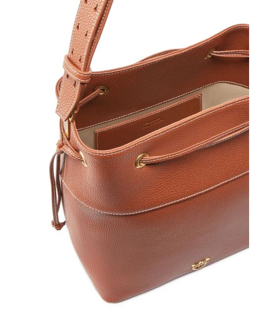 Pinko Brown Love Birds Bucket Bag