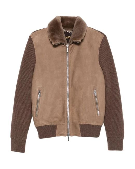 Moorer Brown Zip Jacket for men
