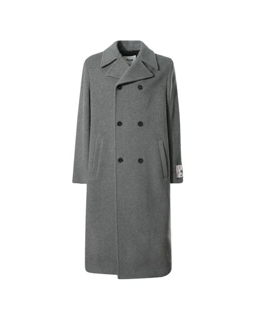 Abrigo Con Doble Botonadura MSGM de hombre de color Gray