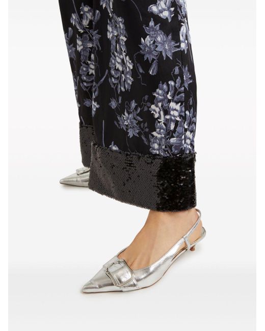 Cinq À Sept Black Phoebe Floral-print Trousers