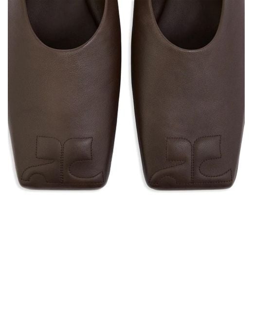 Courreges Brown Ac Heritage Nappa Leather Loafers