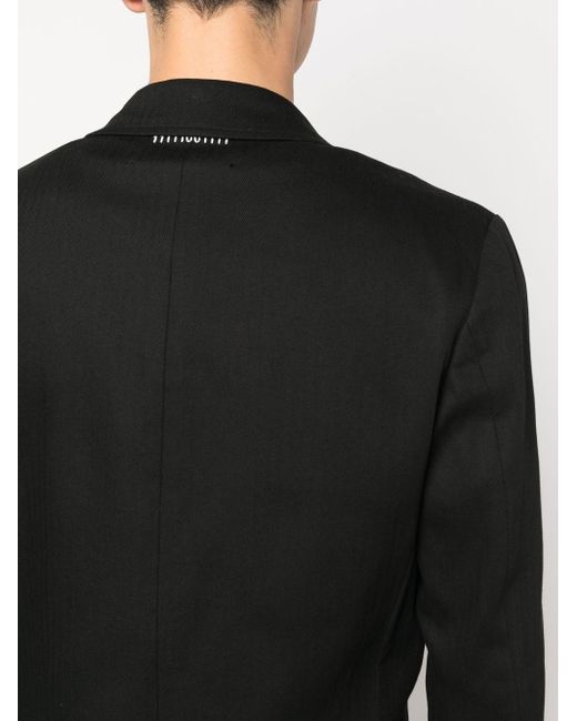 Societe Anonyme Black Notched-lapel Single-breasted Blazer for men