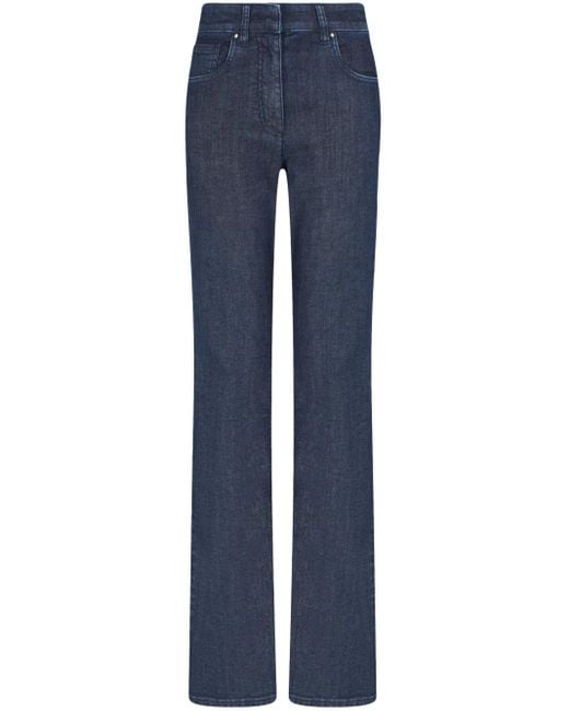 Giorgio Armani Blue High-Rise Bootcut Jeans