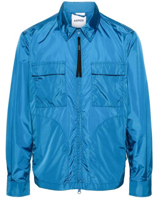 Aspesi Blue Logo-print Lightweight Jacket for men