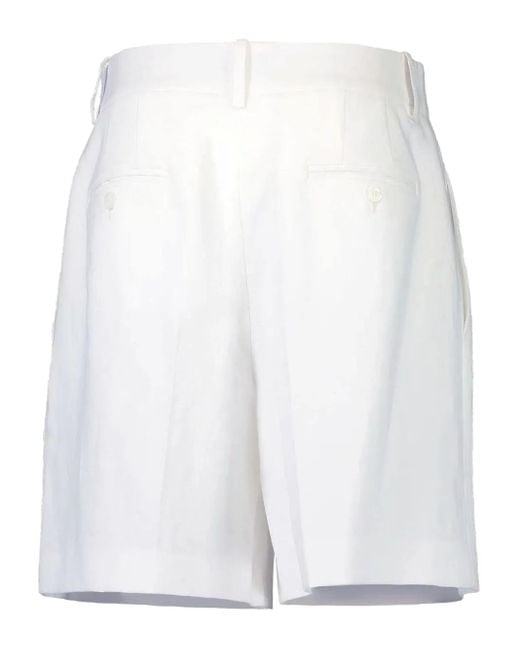 Michael Kors White Pleated Shorts