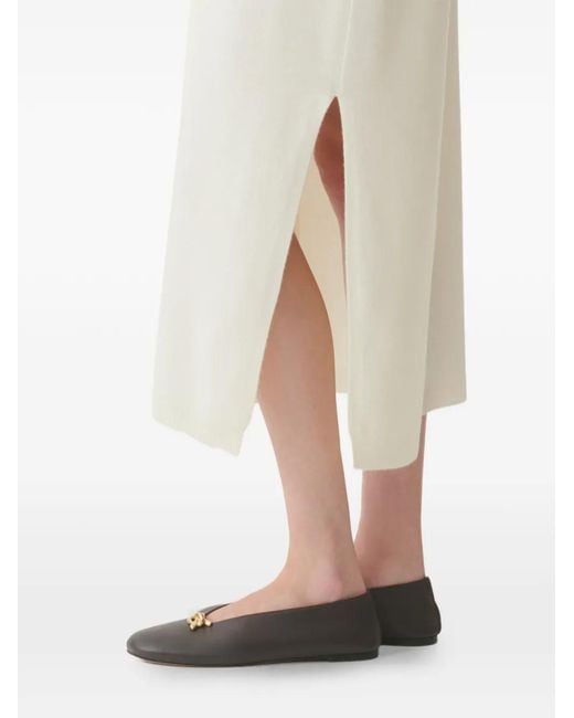 Fabiana Filippi White Belted Side-Slit Midi Dress