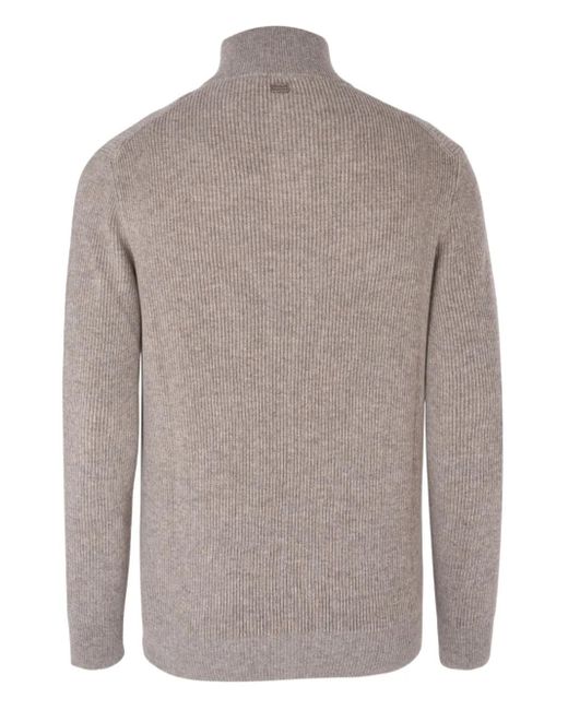 Agnona Gray Button Turtle Neck Jumper for men