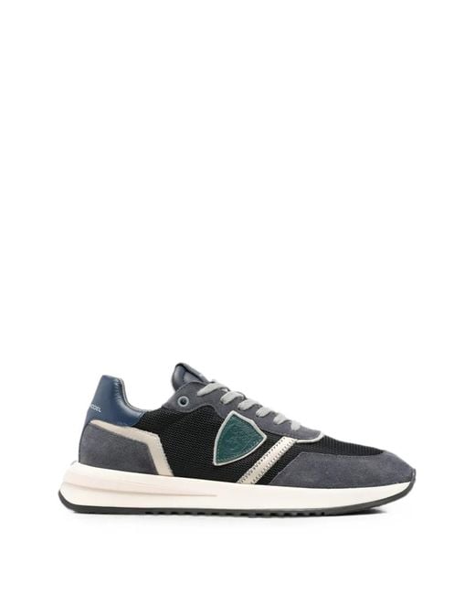 Philippe Model White Panelled Logo-Patch Sneakers for men