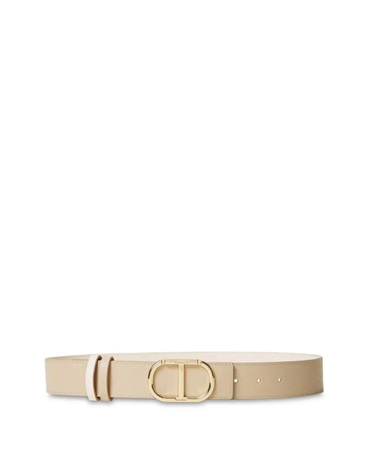 Twinset White Reversible Leather Belt