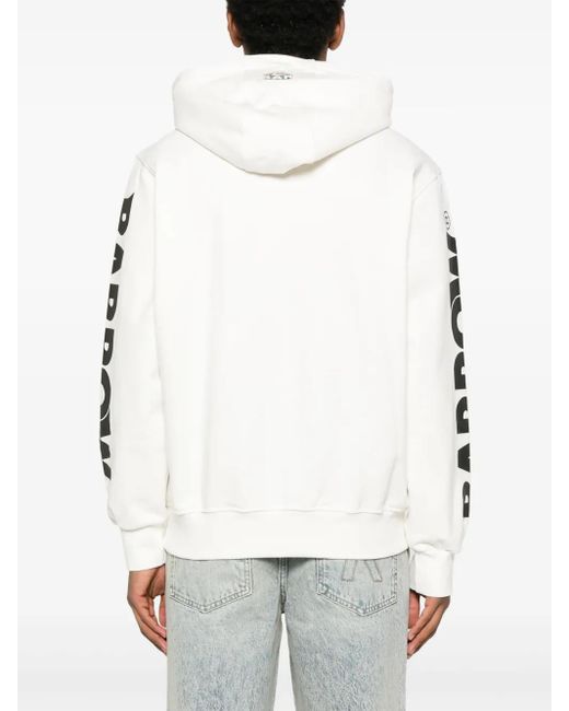 Barrow White Cotton Hoodie