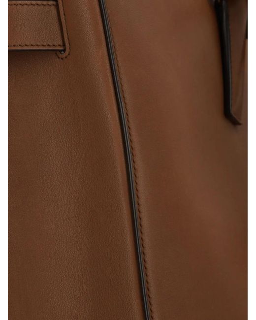 Saint Laurent Brown Top-Handles Leather Tote Bag for men