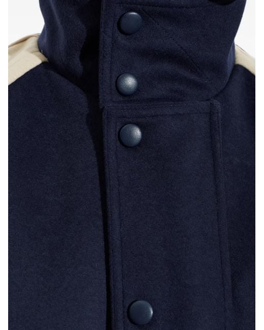 Balmain Blue Logo-Embroidered Colour-Block Bomber Jacket for men