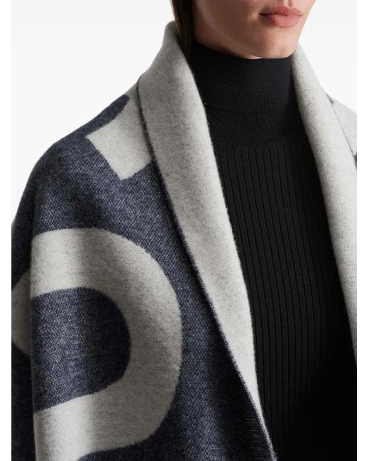 Fusalp Gray Logo-Jacquard Scarf