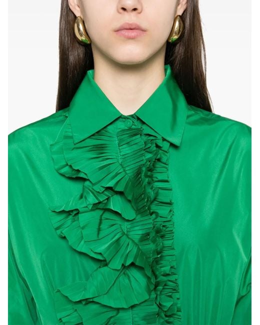 P.A.R.O.S.H. Green Pimpy Maxi Dress