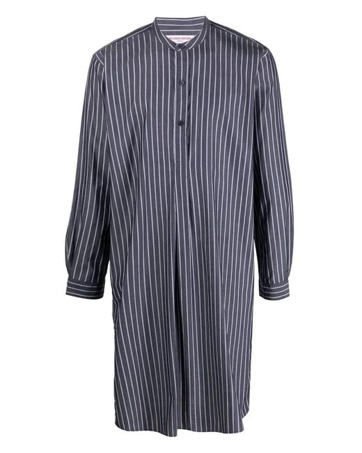 Orlebar Brown Blue Striped Cotton Nightgown for men