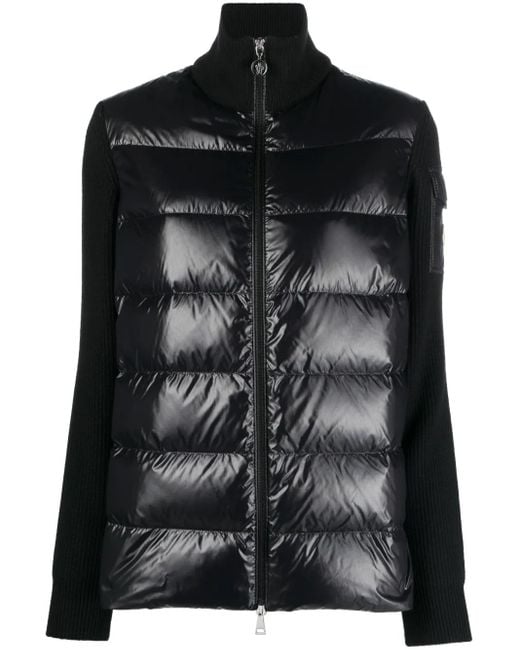 Moncler Black Knit-sleeve Padded Jacket