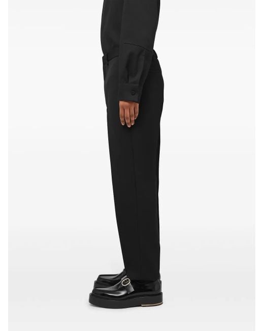 Jil Sander Black Refined Wool Tailored Trousers for men