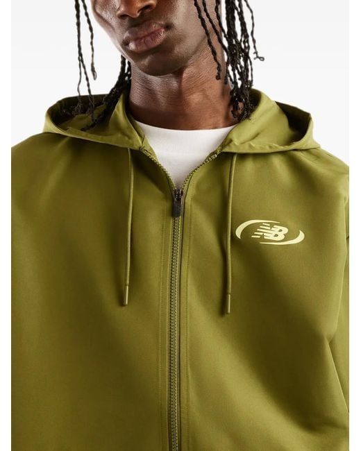 New Balance Green Trackside Woven Jacket for men