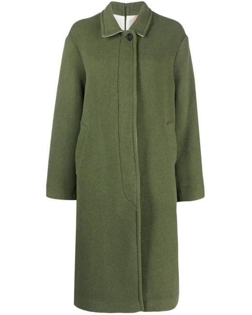 N°21 Green Single-Breasted Wool Blend Coat
