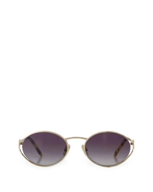Miu Miu Purple Oval-Frame Sunglasses