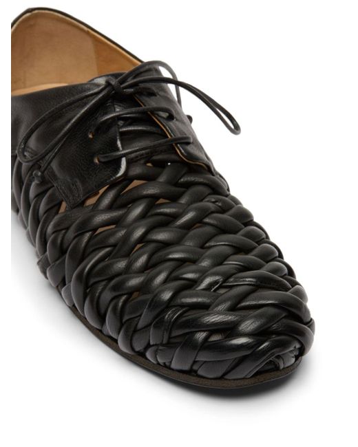 Marsèll Black Interwoven Leather Derby Shoes