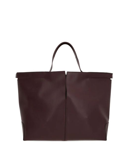 Tod's Purple Medium Di Folio Double-Handle Calfskin Tote Bag