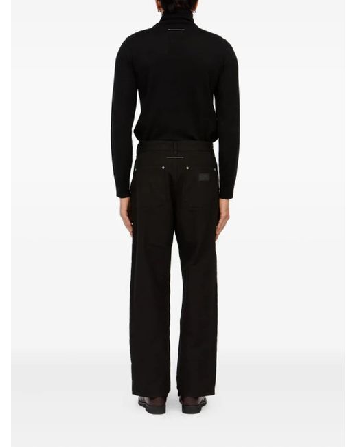 MM6 by Maison Margiela Black Jeans With Multi-Pocket Design And Rivets for men