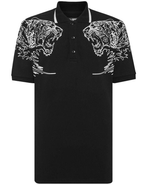 Philipp Plein Overhemd Met Tijgerprint in het Black voor heren