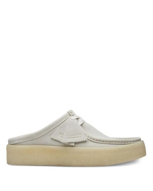 メンズ Clarks Wallabee Cup "grey" ミュール White