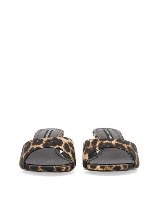 Twentyfourhaitch Natural Tiwa Animal-Print Mule Sandals