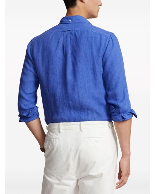 Polo Ralph Lauren Linnen Overhemd in het Blue voor heren