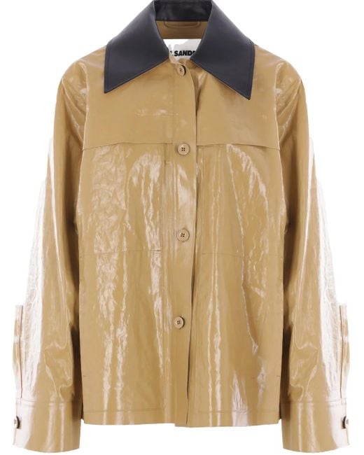 Jil Sander Brown Sand-Colored Waxed Leather
