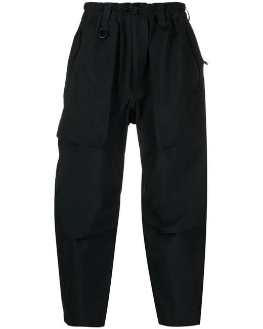Y-3 Black Graphic Hard Shell Straight Trousers for men