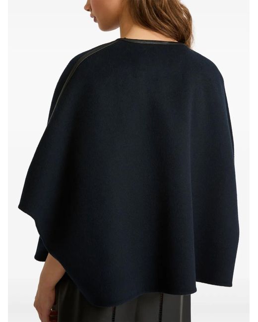 Yves Salomon Blue Double-Sided Cape