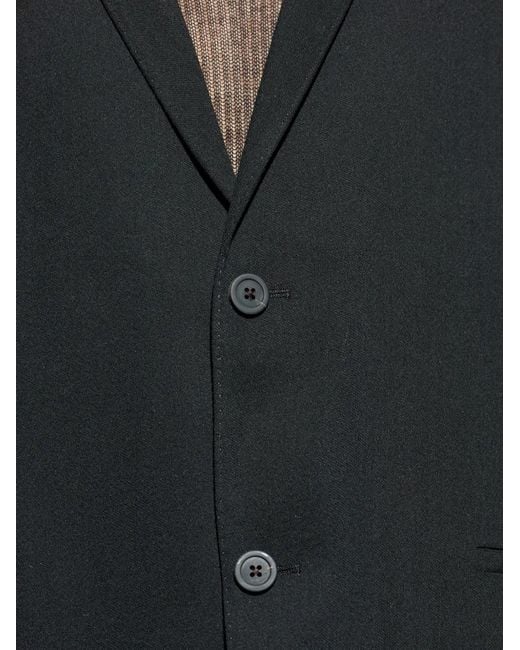 Rick Owens Black Single-Breasted Blazer for men
