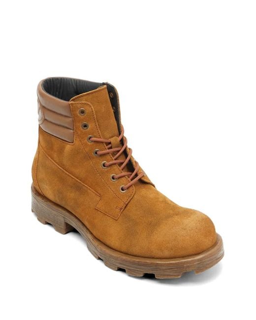 DIESEL Brown D-Hammer Lace-Up Ankle Boots for men