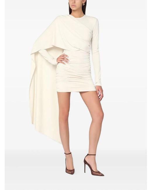 ANDAMANE White Draped Mini Dress