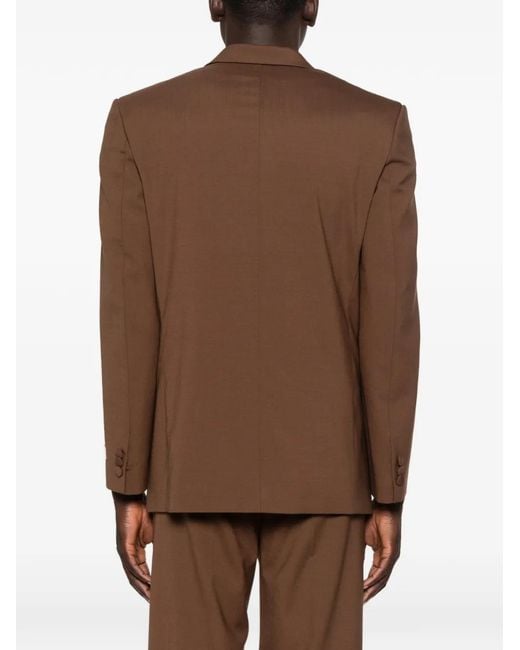 Nineminutes Brown Submarine Double-Breasted Blazer for men