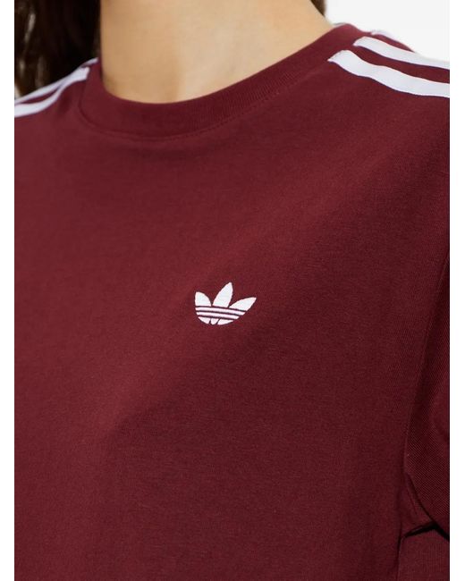 Adidas Ruffle-Trim Logo-Embroidered T-Shirt