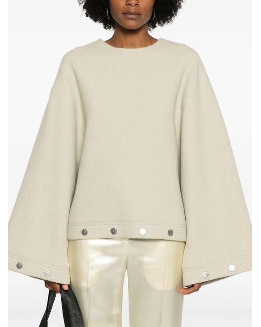 Nanushka Natural Studded Bell-Sleeves Top