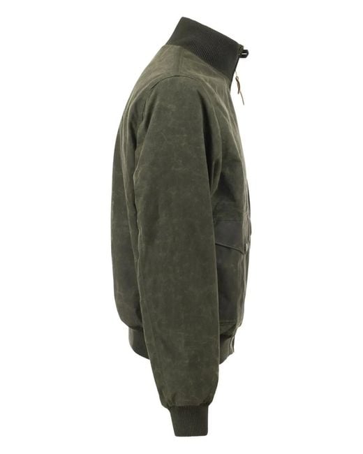 Ceccarelli Green Water-Repellent Bomber Jacket for men