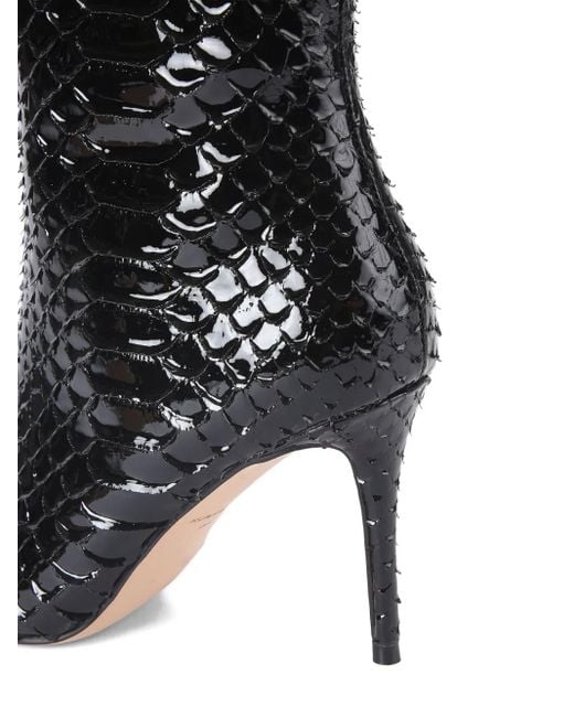 Kurt Geiger Black 85Mm Belgravia Snake Print Boots