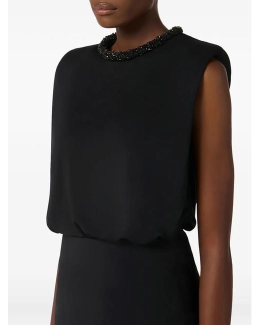 Elisabetta Franchi Black Top With Jewel Collar