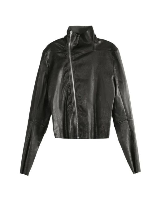 Rick Owens Black Gary Leather Jacket for men