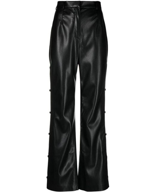 Nanushka Black Felina Faux-leather Trousers