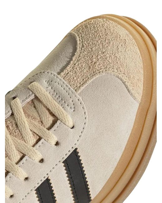 Adidas Brown Gazelle Bold 3-Stripe Platform Sneakers